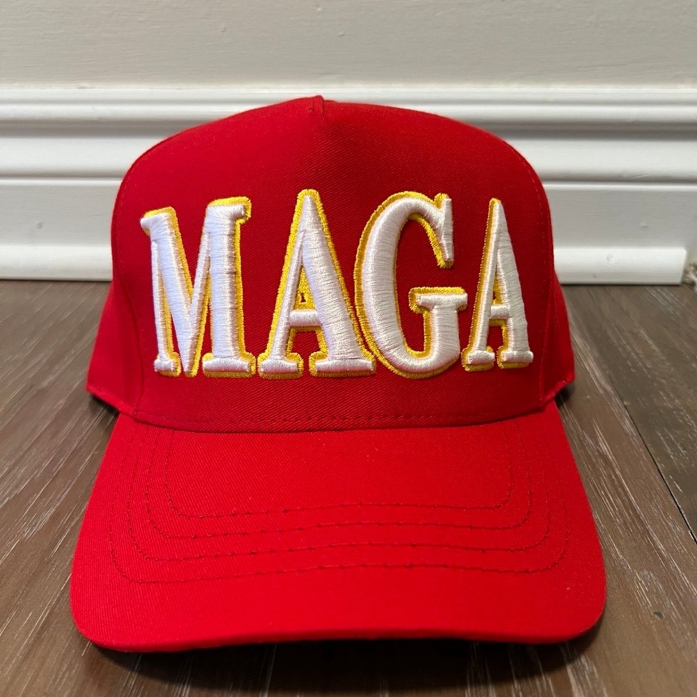 Official Trump MAGA Red Gold Make America Great Again Bold Hat Cap CaliFame